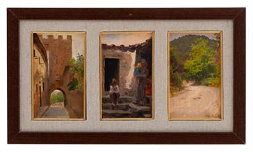 Lotto 43 - <i>Trittico di paesaggi</i>