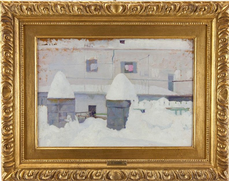 cesare maggi: Neve dallo studio di la Thuile 1912